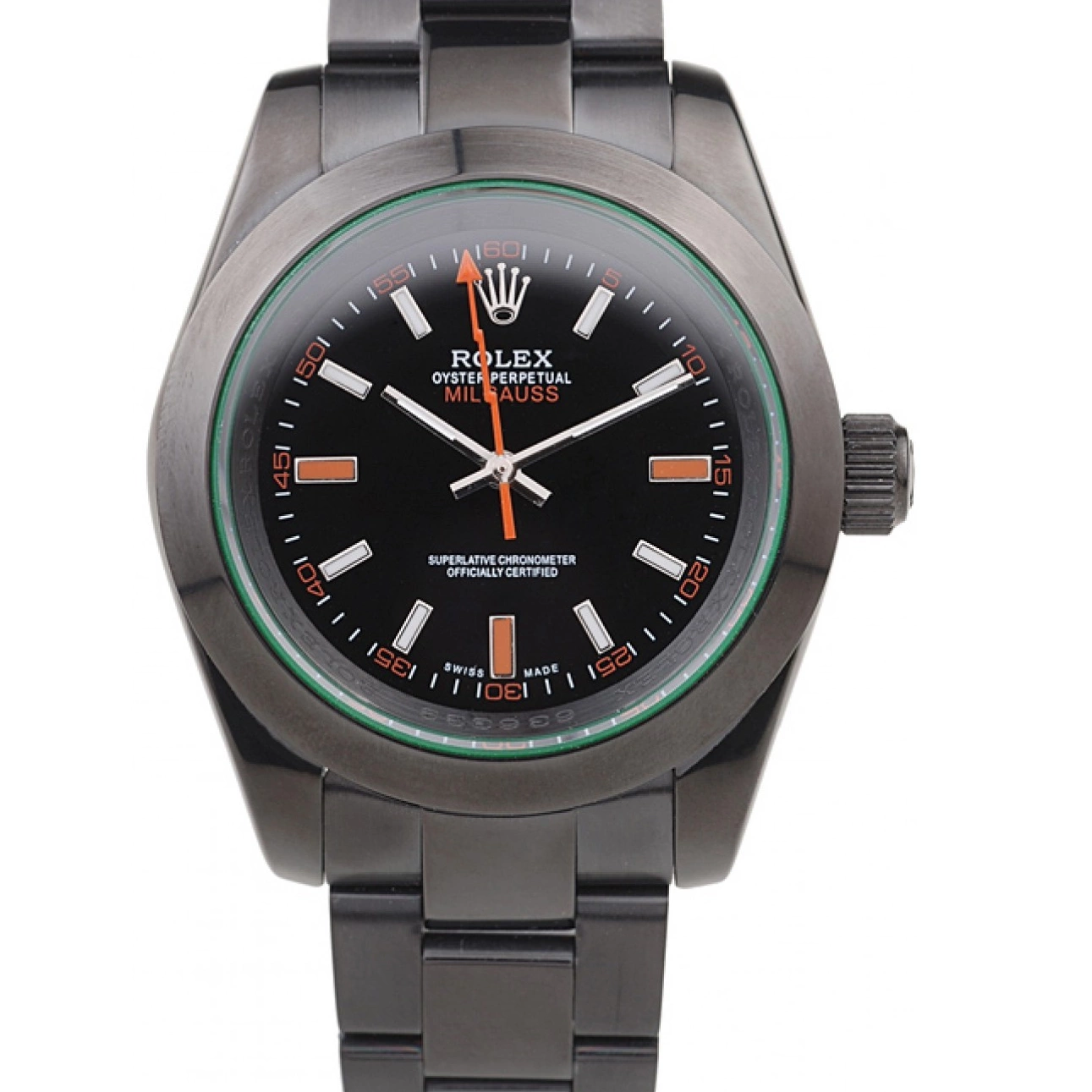 Dial Pro-Hunter Saphire Tinted Rolex Milgauss Black Green 0601